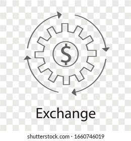 Exchange concept on transparency background. Creative idea design. Flat vector illustration for template, brochure or presentation.