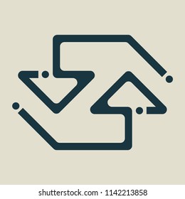 Exchange and convert icon. Arrow, trade, return. Vector illustration.
