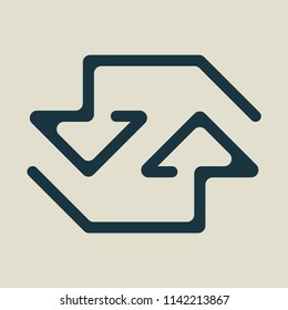 Exchange and convert icon. Arrow, trade, return. Vector illustration.