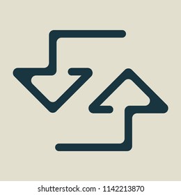 Exchange and convert icon. Arrow, trade, return. Vector illustration.