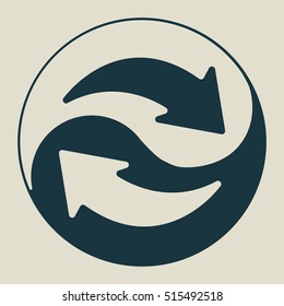 Exchange and convert icon. Arrow, trade, return. Yin Yang. Vector