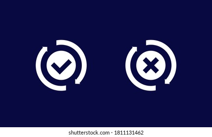 exchange, convertation completed or failed icon with