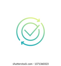 exchange, convertation completed icon, line vector