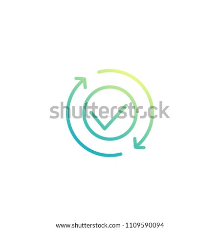 exchange, convertation completed line icon