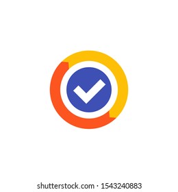 exchange, convertation completed vector icon, flat