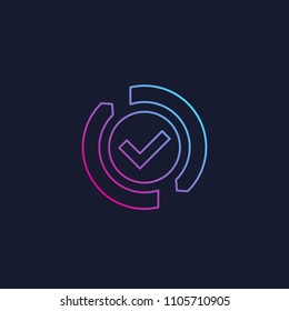 exchange, convertation completed vector linear icon