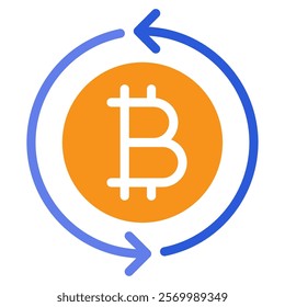 Exchange Crypto and Blockchain icon illustration