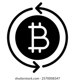 Exchange Crypto and Blockchain icon illustration