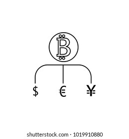 exchange of crypto currency icon. Element of crypto currency for mobile concept and web apps. Thin line  icon for website design and development, app development. Premium icon on white background