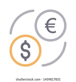 exchange currency colour line vector icon