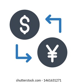 exchange currency glyph colour vector icon