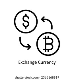 Exchange Currency vector  outline Icon Design illustration. Web store Symbol on White background EPS 10 File 