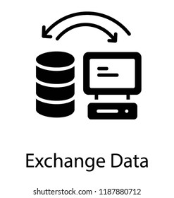 Exchange of data process through server to computer