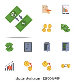 exchange of the dollar for the euro colored icon. Banking icons universal set for web and mobile