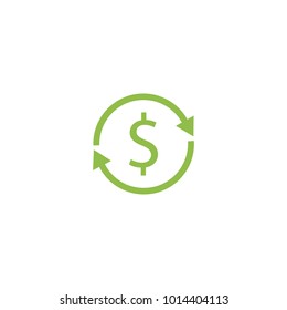 Exchange dollar icon, lime, green color. Vector, sign.