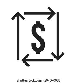 Exchange, dollar, profit, return icon vector image. Can also be used for SEO, digital marketing, technology. Suitable for web apps, mobile apps and print media.