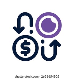 exchange duotone icon. Sleek and modern vector icon for websites, mobile apps, marketing materials, and corporate design. Fully scalable and ready to use.