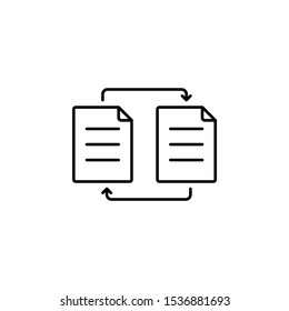 Exchange file icon. Simple line, outline vector of office icons for ui and ux, website or mobile application on white background