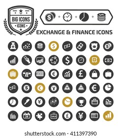 Exchange and finance icon set,vector