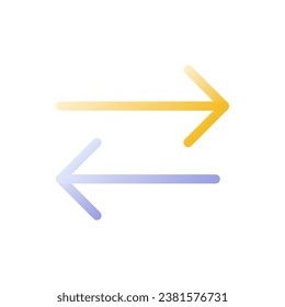 Exchange flat gradient two-color ui icon. Send and receive mail. Postal services. Communication. Simple filled pictogram. GUI, UX design for mobile application. Vector isolated RGB illustration