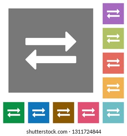 Exchange flat icons on simple color square backgrounds