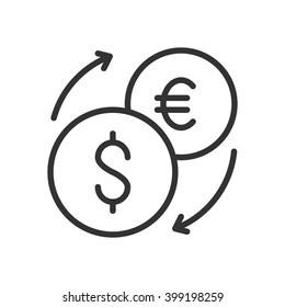 Exchange. Fully scalable vector icon in outline style.