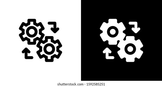 Exchange Gear Settings Icon Set Logo