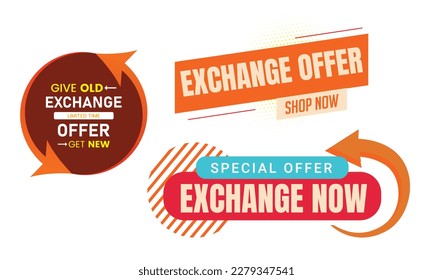 Exchange gives old to get new trendy banner element design, Mega exchange offers modern banner design, Exchange offers sale banner template