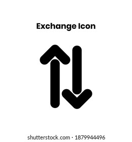 exchange glyph Icon. arrows vector illustration on white background