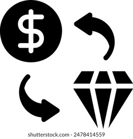 exchange glyph icon illustration vector