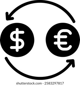 exchange glyph icon illustration vector