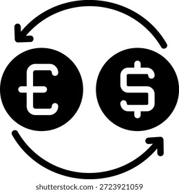 vetor de ilustração de ícone de glifo do exchange