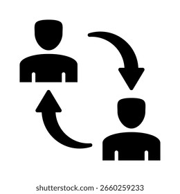 Ilustración vectorial de icono de glifo de Exchange
