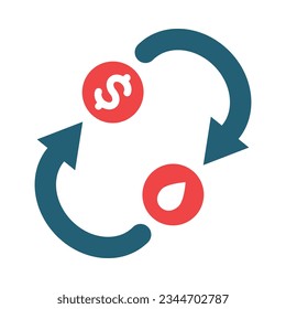 Exchange Glyph Two Color Icon For Personal And Commercial Use.
