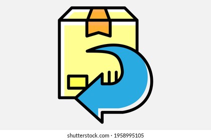 Exchange of goods line icon. Return parcel sign. Package tracking symbol. Isolated on white background. EPS10.