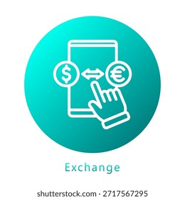 Ícone De Gradiente De Troca, Mini Ilustração Relacionada Ao Serviço De Pagamento. Use Para O Desenvolvimento Moderno De Conceitos, Ui, Ux Web E Aplicativos.