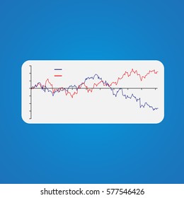 Exchange graph of the two positions. Exchange Rates. Vector.