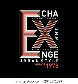 Exchange graphic design typography for t shirt print, vector illustration