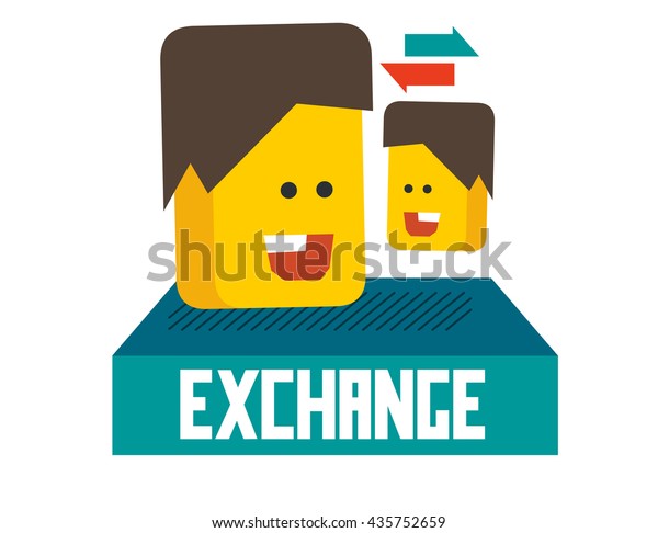 Exchange Graphic Flat Vector Illustration Stock Vector (Royalty Free ...
