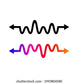 Exchange icon with  arrow in two directions. Wavy arrow. Business logo element. Creative Arrow