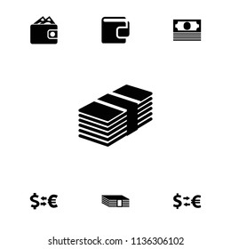 Exchange icon. collection of 7 exchange filled icons such as money. editable exchange icons for web and mobile.