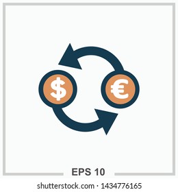 Exchange icon colored isolated vector illustration