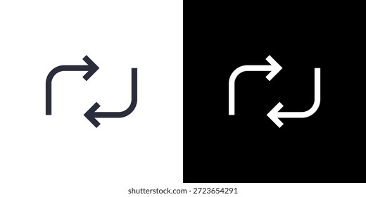 Concepto de icono de intercambio con fondo blanco negro plano. Ilustración vectorial.