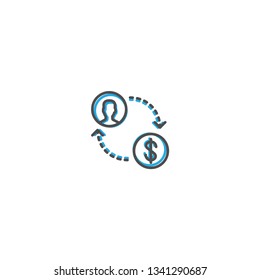 Exchange icon design. Marketing icon line vector illustration design