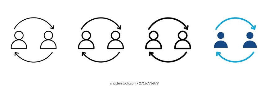 Ícone do Exchange Estilo Diferente Contorno Coleção Conjunto Ilustração Vetor
