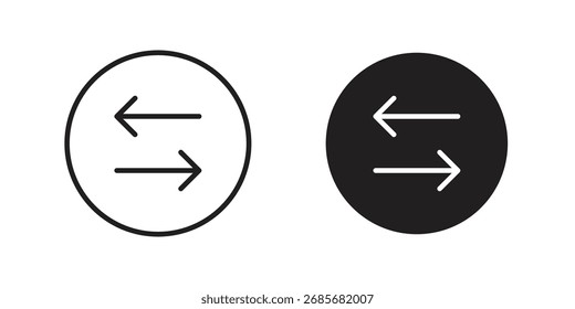 Austauschsymbol flach schwarz-weißes Logo