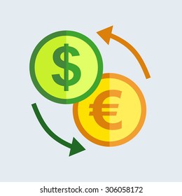 Exchange icon (flat design)