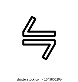 Icono de intercambio en diseño plano sobre fondo blanco
