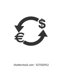 Exchange icon flat. Illustration isolated vector sign symbol