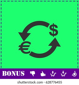 Exchange icon flat. Simple vector symbol and bonus icon